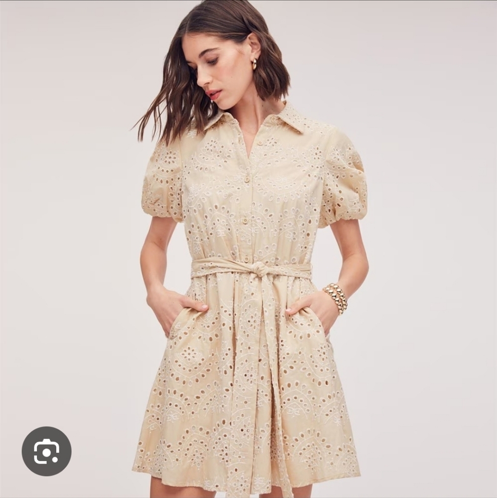 Nwt Sam Edelman Puff sleeve Eyelet Dress Size 16